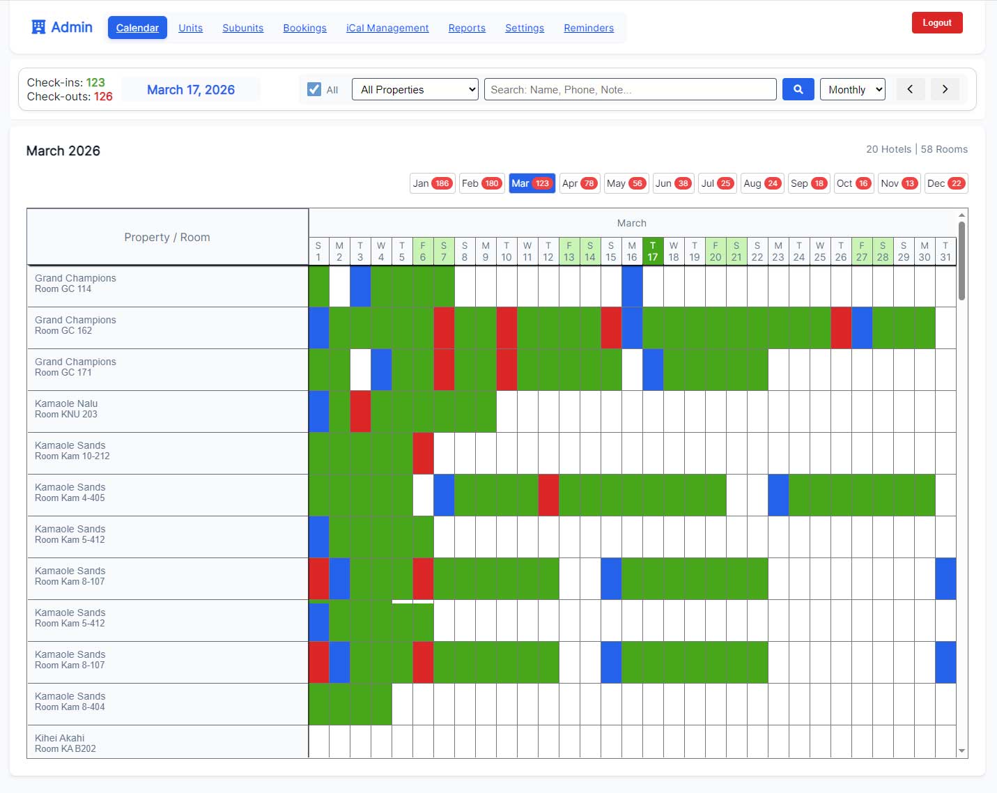 High-Performance Booking Calendar